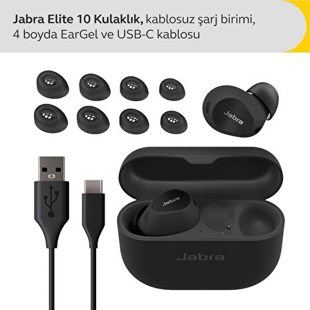 Jabra Elite 10 Comfortfit Bluetooth Kulaklık - Parlak Siyah