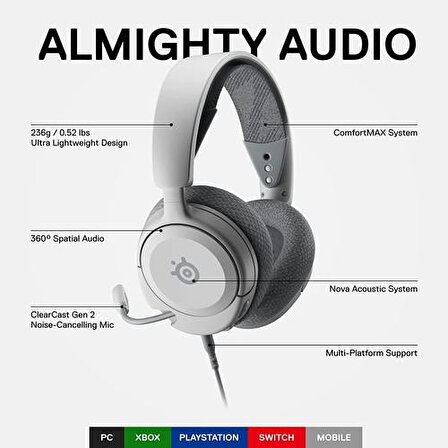 SteelSeries Arctis Nova 1 Mikrofonlu Stereo Gürültü Önleyicili Oyuncu Kulak Üstü Kablolu Kulaklık