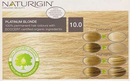 Organik İçerikli Saç Boyası (60 ml) - 10.0 Platin Sarı - Naturigin