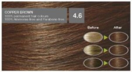 Organik İçerikli Saç Boyası (60 ml) - 4.6 Bakır Kahverengi - Naturigin