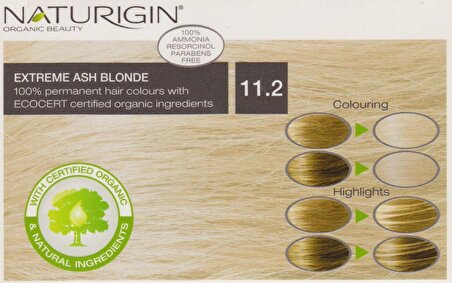 Organik İçerikli Saç Boyası (60 ml) - 11.2 Yoğun Küllü Sarı - Naturigin