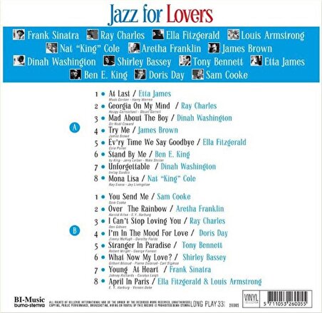 Jazz For Lovers - Çeşitli Sanatçılar  (Plak)  