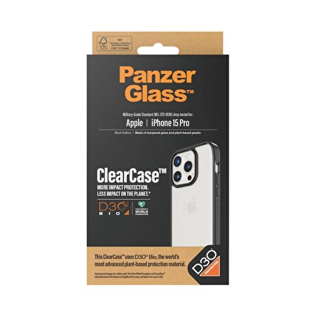 PanzerGlass iPhone 15 Pro Clearcase D3O Kapak