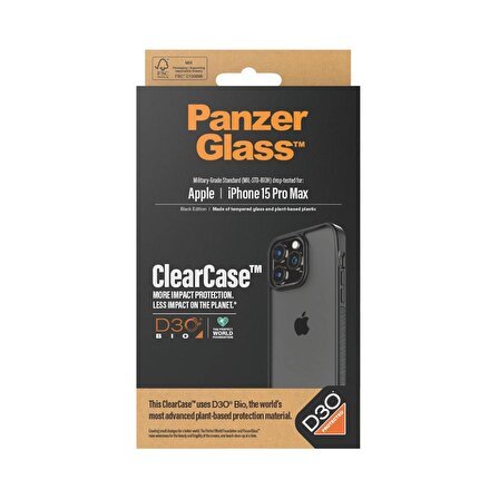 PanzerGlass iPhone 15 Pro Max Clearcase D3O Kapak