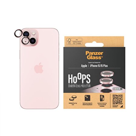 PanzerGlass Hoops iPhone 15/15 Plus Pembe Lens Koruyucu