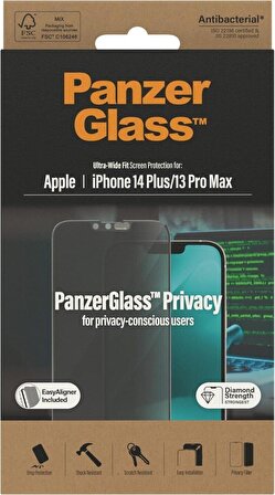 PanzerGlass iPhone 14 Plus/13 Pro Max UWF Privacy Antibakteriyel Ekran Ko