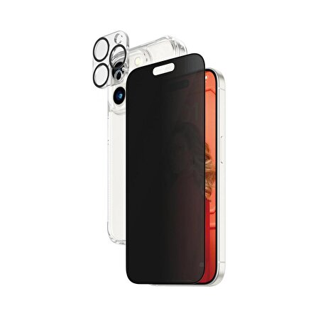 PanzerGlass iPhone 15 Pro UWF Privacy Bundle Ekran & Kamera Koruyucu Kapak