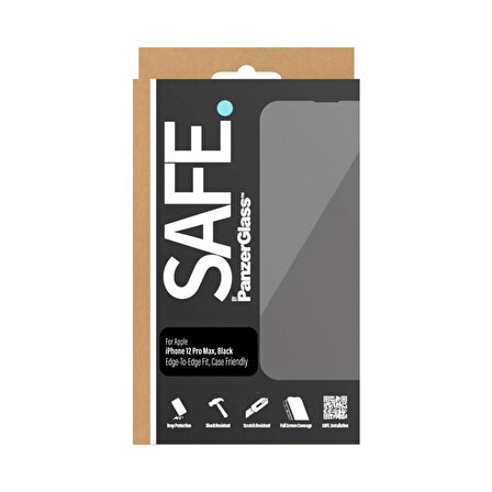 PanzerGlass SAFE. Apple iPhone 12 Pro Max Case Friendly Ekran Koruyucu Siyah