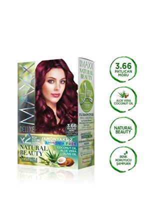 2 Paket Natural Beauty Amonyaksız Saç Boyası 3.66 Patlıcan Moru