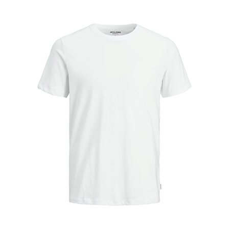 Jack & Jones O Yaka Düz Beyaz Erkek T-Shirt 12156101 JJEORGANIC BASIC TEE SS
