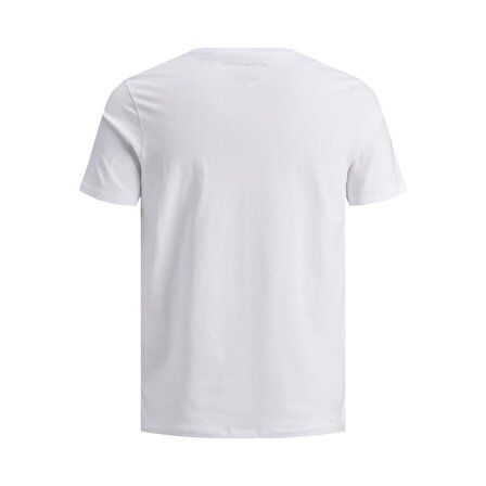 Jack & Jones O Yaka Düz Beyaz Erkek T-Shirt 12156101 JJEORGANIC BASIC TEE SS