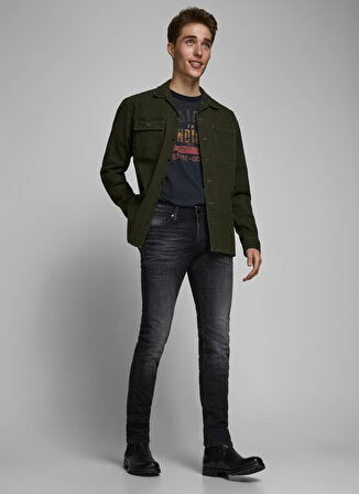 Jack & Jones Düşük Bel Slim Fit Siyah Erkek Denim Pantolon 12162430_JJIGLENN JJICON JJ 557 50S