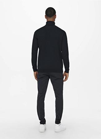 Only & Sons Dik Yaka Normal Düz Lacivert Erkek Kazak 22014750_ONSALEX 12 ROLL NECK KNIT