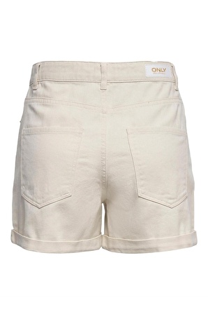 Only Onlvega Krem Kot Şort Mom Shorts - 15230571