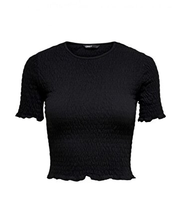 ONLY Kadın Siyah T-shirt Crop Top Smock Top Brooklyn - 15254883