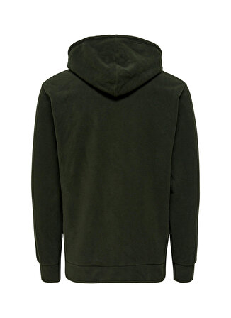 Only & Sons Kapüşon Yaka Koyu Gri Erkek Sweatshırt 22022626_ONSNIKOLAI REG FLEECE HOOD