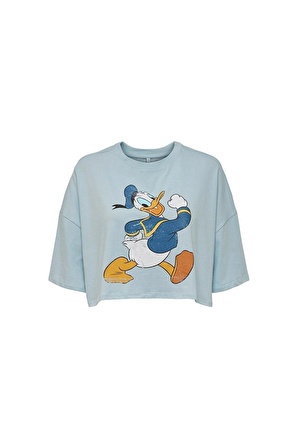 Only Kadın Duffy Dasiy Duck Crop Geniş T-shirt - 15262415