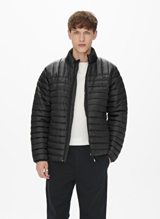 Only & Sons Siyah Erkek Mont 22022612_ONSPIET QUILTED HIGHNECK
