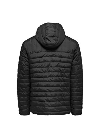 Only & Sons Siyah Erkek Kapüşonlu   Mont 22022613_ONSPIET QUILTED HOOD JACKE