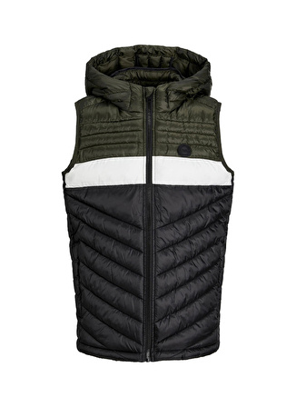 Jack & Jones Yeşil Erkek Çocuk Kapüşonlu Kolsuz Düz Yelek JJEHERO BODYWARMER HOOD NOOS JNR