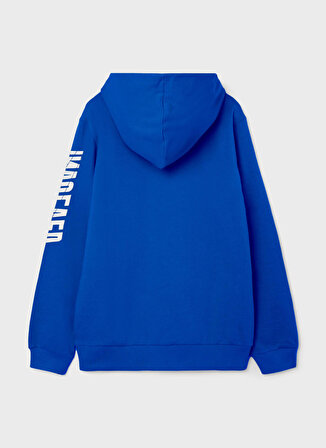 Lmtd Mavi Erkek Çocuk Kapüşonlu Uzun Kollu Baskılı Sweatshirt NLMNOLVED LS SWEAT W. HOOD