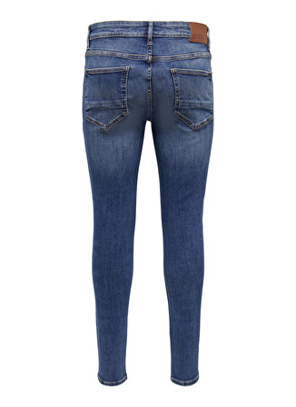 Only & Sons Yüksek Bel Dar Mavi Erkek Denim Pantolon ONSWARP SKINNY BLUE 3229 JEANS NOOS