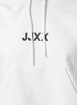 JJXX Kapüşon Yaka Düz Krem Kadın Sweatshırt JXCARLA LS OVERSIZE HOODIE BY