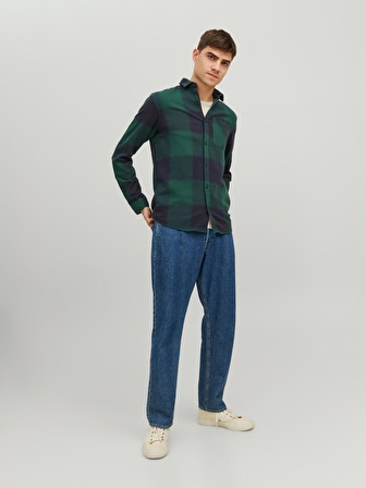 Jack&Jones Yeşil-Lacivert Erkek Oduncu Gömlek 12215467