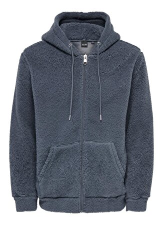 Only & Sons Kapüşon Yaka Antrasit Erkek Sweatshırt ONSREMY REG ZIP HOODIE SWT