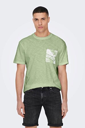 ONLY & SONS ONSPERRY LIFE REG LEAF SS POCKETTEE NOOS yeşil 