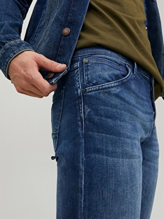 Jack & Jones Normal Bel Slim Fit Lacivert Erkek Denim Pantolon JJIGLENN JJFOX JOS 247 50SPS NOOS