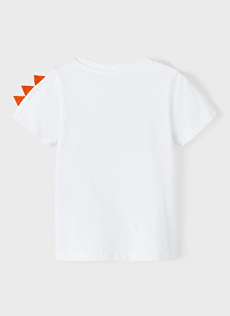 Name İt Beyaz Erkek Bebek Bisiklet Yaka Kısa Kollu Baskılı T-Shirt 13215497