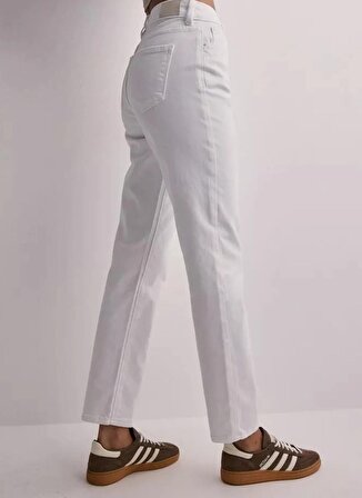 Only Yüksek Bel Dar Paça Normal Beyaz Kadın Denim Pantolon ONLEMILY STRETCH HW STR ANK DNM