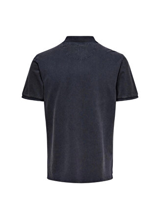 Only & Sons Gömlek Yaka Düz Mavi Erkek T-Shirt 22021769_ONSTRAVIS SLIM WASHED SS P