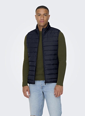 Only & Sons Lacivert Erkek Yelek ONSBRON QUILT VEST OTW VD