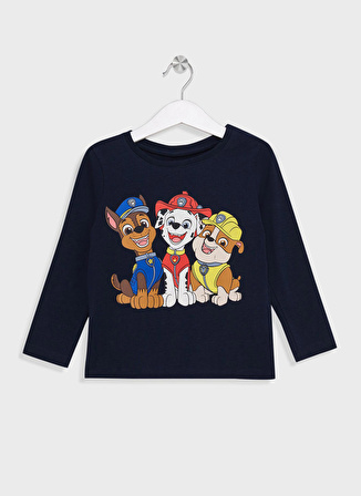 Name İt Baskılı Lacivert Erkek T-Shirt NMMJARIM PAWPATROL LS TOP CPLG