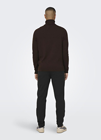 Only & Sons Dik Yaka Normal Düz Bordo Erkek Kazak 22014750_ONSALEX 12 ROLL NECK KNIT