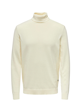 Only & Sons Dik Yaka Normal Düz Koyu Beyaz Erkek Kazak 22014750_ONSALEX 12 ROLL NECK KNIT