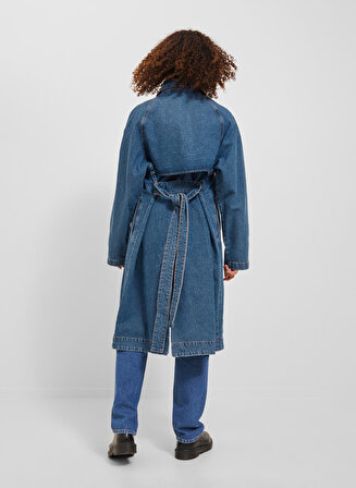 JJXX Mavi Kadın Trençkot JXCHOICE DENIM L/S TRENCHCOAT DK DN