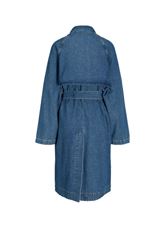 JJXX Mavi Kadın Trençkot JXCHOICE DENIM L/S TRENCHCOAT DK DN