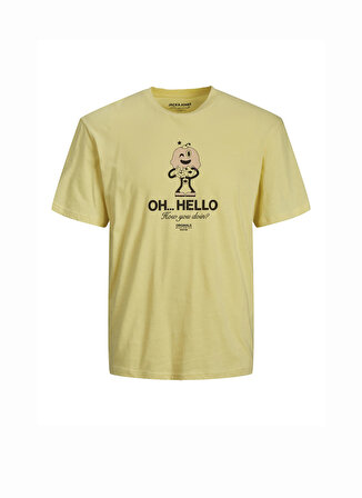Jack & Jones Desenli Sarı Erkek T-Shirt 12242923