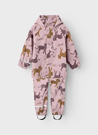 Name İt Açık Pembe Kız Bebek Kapüşonlu Waterproof Mont NMFDRY10 RAIN SET LEO FO