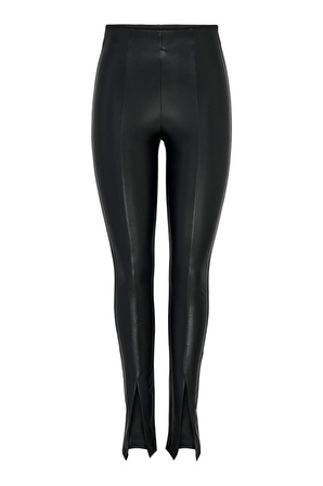 ONLY ONLPAPAYA FAUX LEATH SLIT LEGGING CC OTW SİYAH