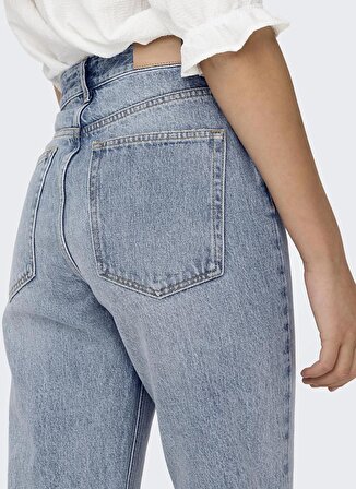 Only Yüksek Bel Geniş Paça Normal Açık Mavi Kadın Denim Pantolon ONLBILLIE EX HW STRAIGHT SLIT DNM D