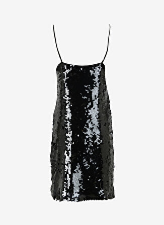JJXX Klasik Yaka Payetli Siyah Standart Kadın Elbise JXAVA SEQUIN STRAP SHORT DRESS WVN