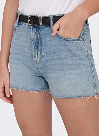 Only Normal Bel Normal Mavi Kadın Denim Şort ONLJACI MW RW SHORTS DNM STY662