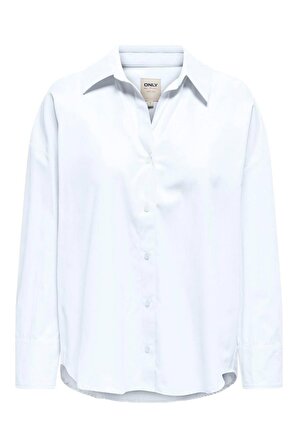 Only Kadın Onloregon Uzun Kollu Regular Fit Gömlek 15314330 Beyaz