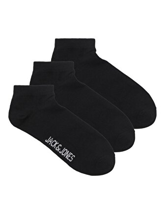 Jack & Jones 3lü Beyaz Siyah Pamuklu Çorap-12260079