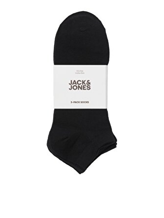 Jack & Jones 3lü Beyaz Siyah Pamuklu Çorap-12260079