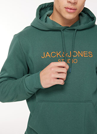 Jack & Jones Kapüşon Yaka Yeşil Erkek Sweatshırt 12261177_JORLOUI SWEAT HOOD EXC